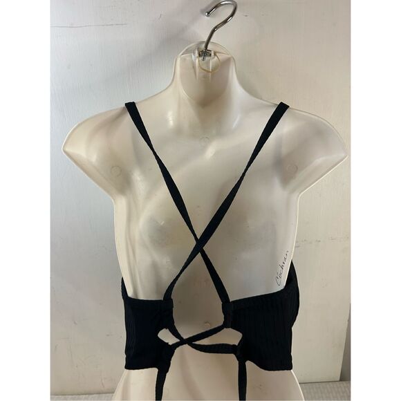 Shade N shore 36DD ribbed black swim racerback top - Picture 5 of 8